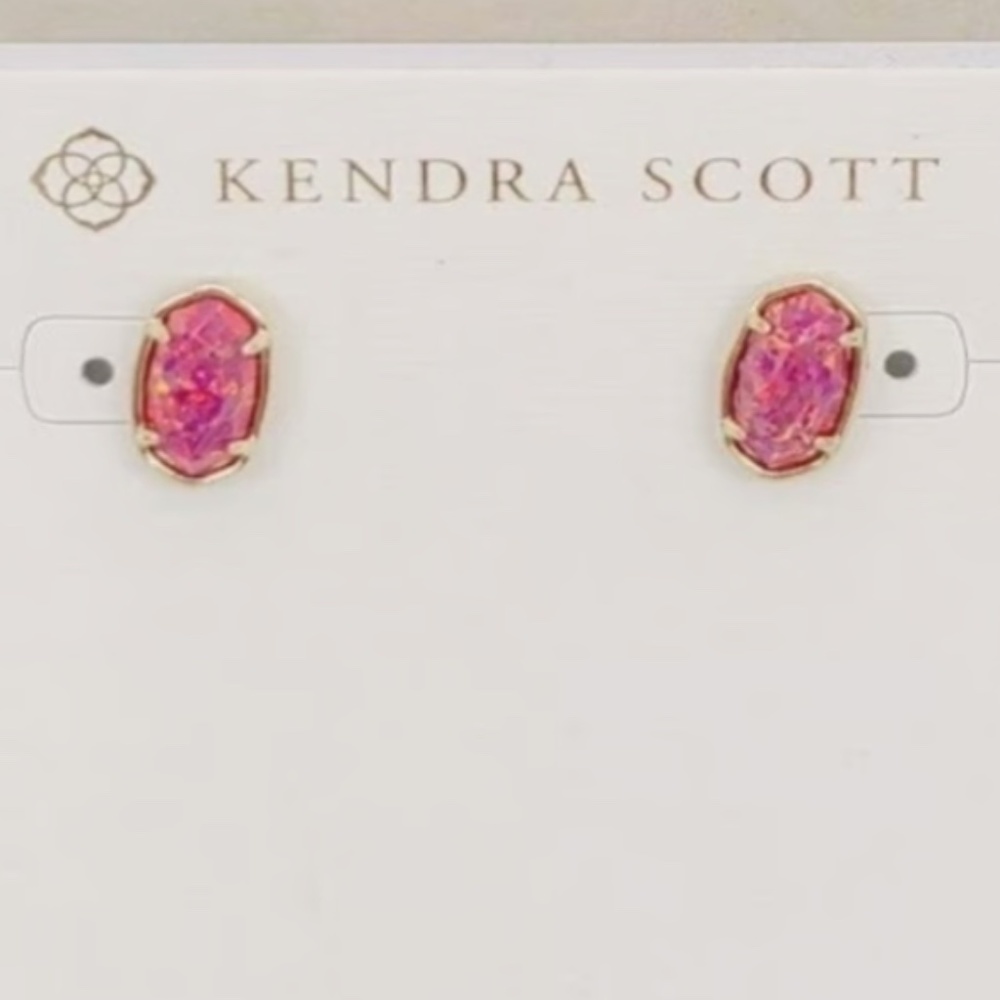 Kendra Scott "Grayson" Berry Kyocera Opal & Gold Stud Earrings NWT